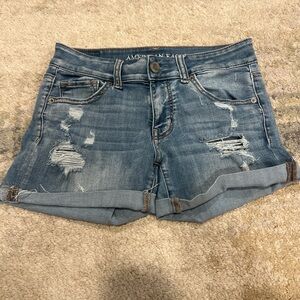 American Eagle Outfitters Distressed Blue Jean Shorts